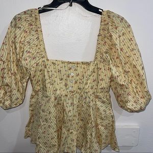 Peplum top with sleeves